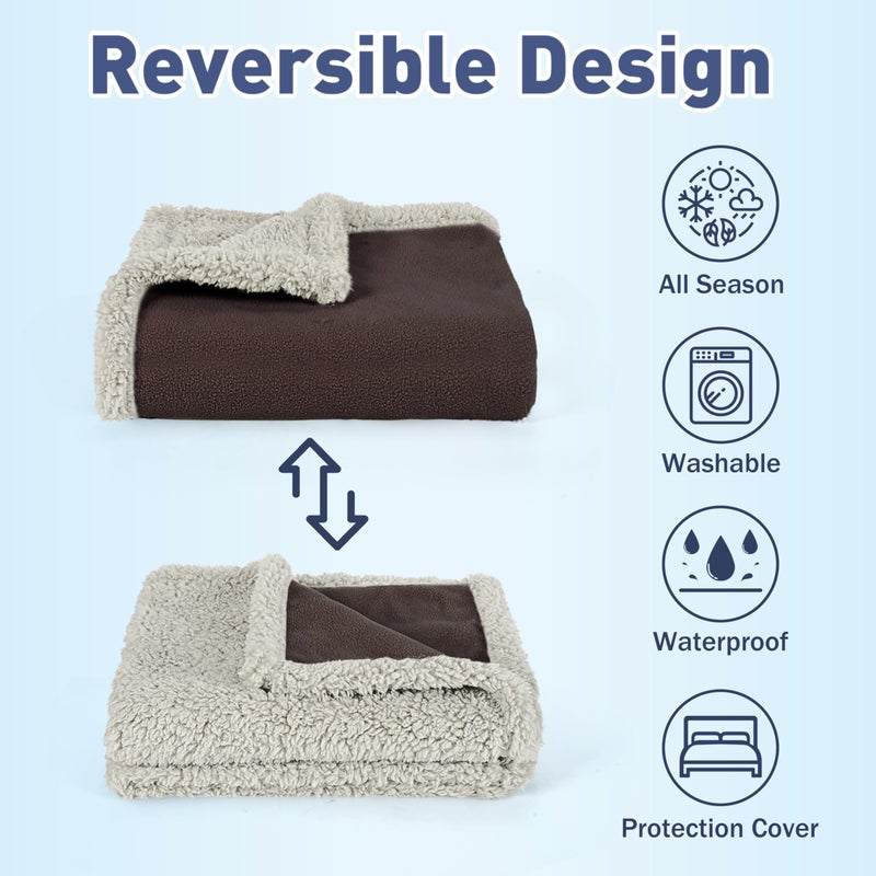 Kritter Planet Waterproof Bed Blanket for Couples, Washable Stain Proof Pad Bed Cover, Reversible Leakproof Protector, Liquid Pee Proof Blanket for Couch Sofa, 80x90 inch, King Size - Image 2